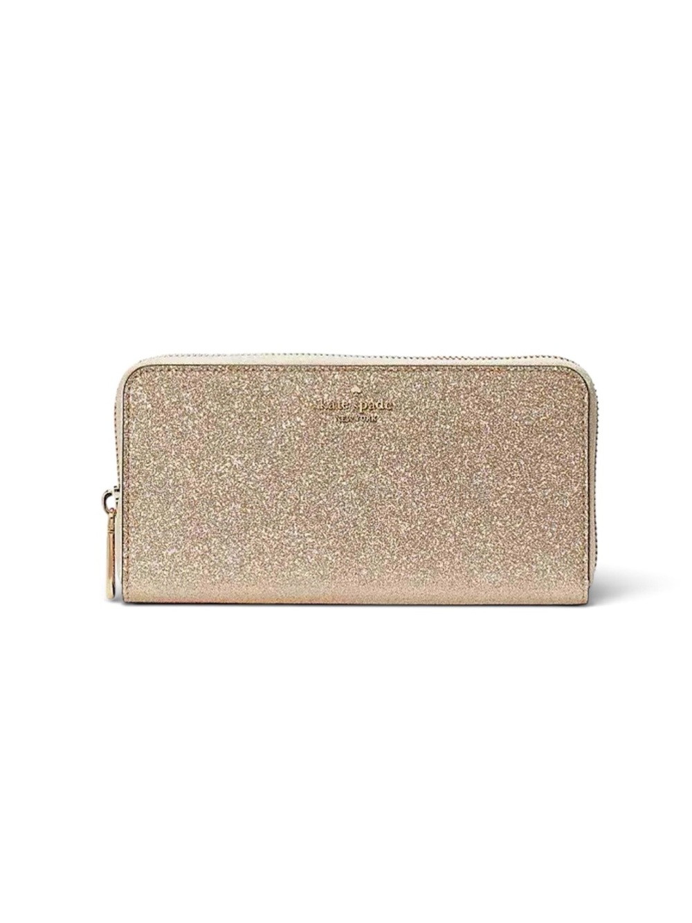 Kate Spade Gold Glitter Zip Around Wallet